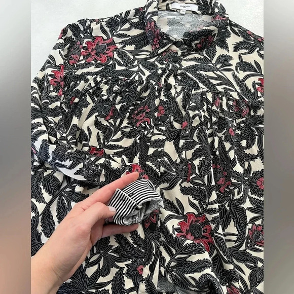 SUNCOO Paris/ Floral long sleeve top/ Button up/ Size US XS (fits like a US M) - Picture 7 of 13